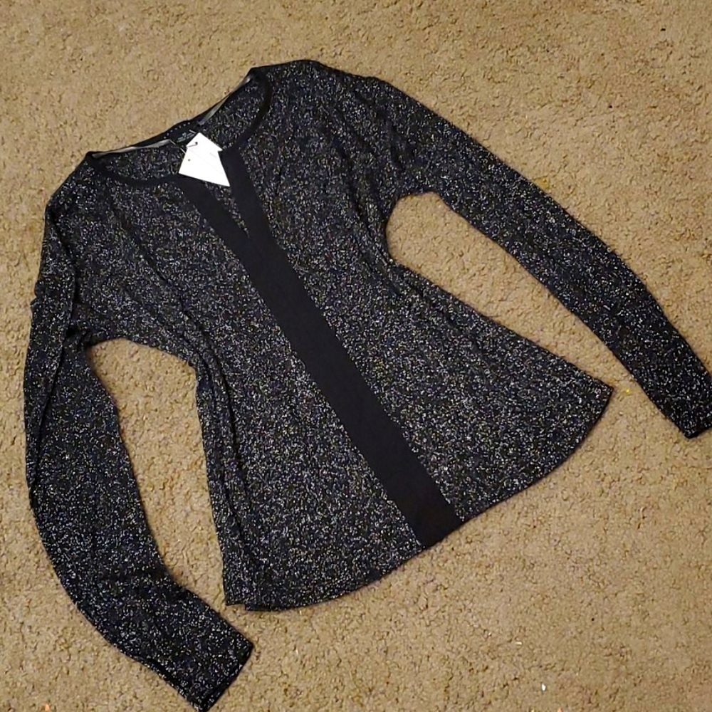 Black and silver glitter sweater New! Xs